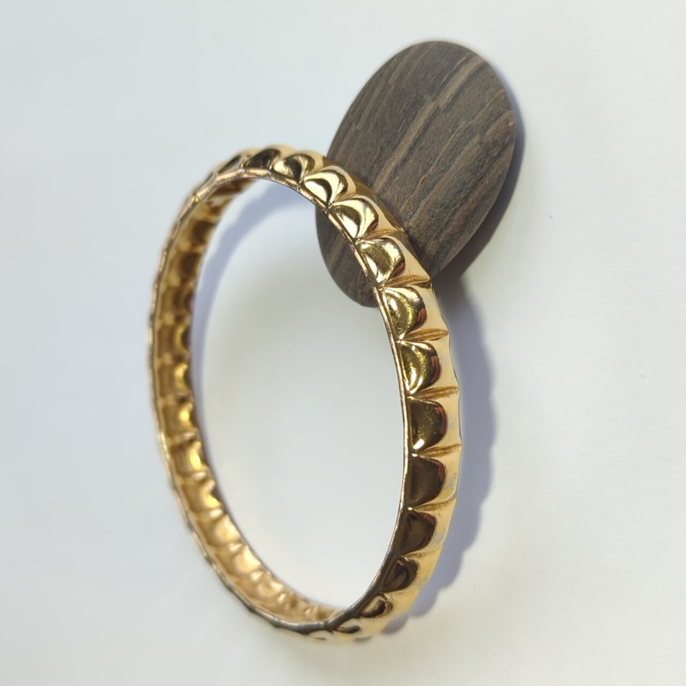 Vintage MONET Goldtone Bangle Bracelet Ribbed